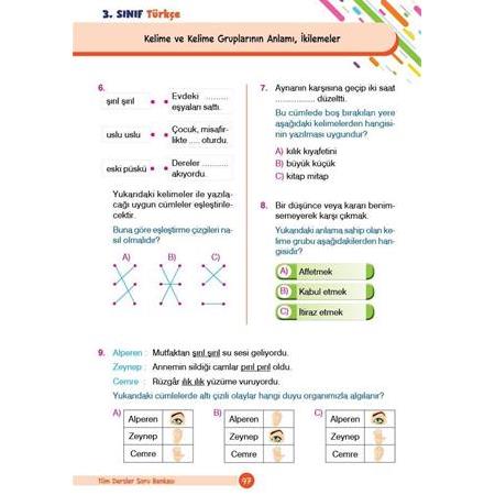 3. Sınıf Tüm Dersler Yeni Nesil Soru Bankası