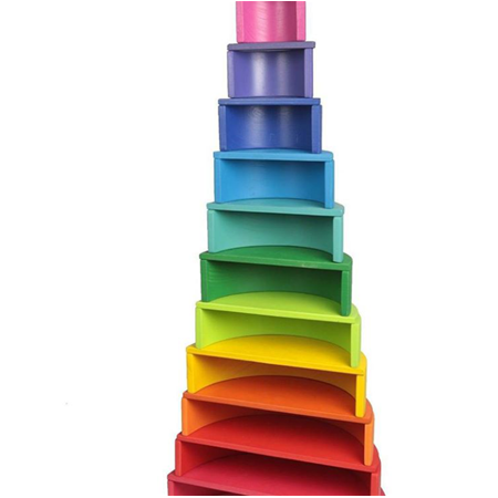 7'li Waldorf  Gökkuşağı  Set (Blok + Tabla)